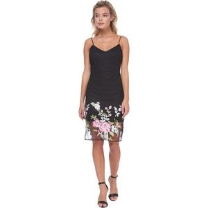 NWT Black Floral Embroidered Dress Size 8